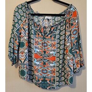 Peasant Top Paisley, Viscose, casual, Boho, Elings size M, cruise, vacation